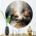 thumbnail image 2 of Designart "Abstracted Nature in Brown II" Abstract Landscape Metal Round Art Living Room, 2 of 5