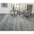 thumbnail image 4 of 2' X 3' Gray Ivory And Blue Geometric Hand Knotted Area Rug, 4 of 5