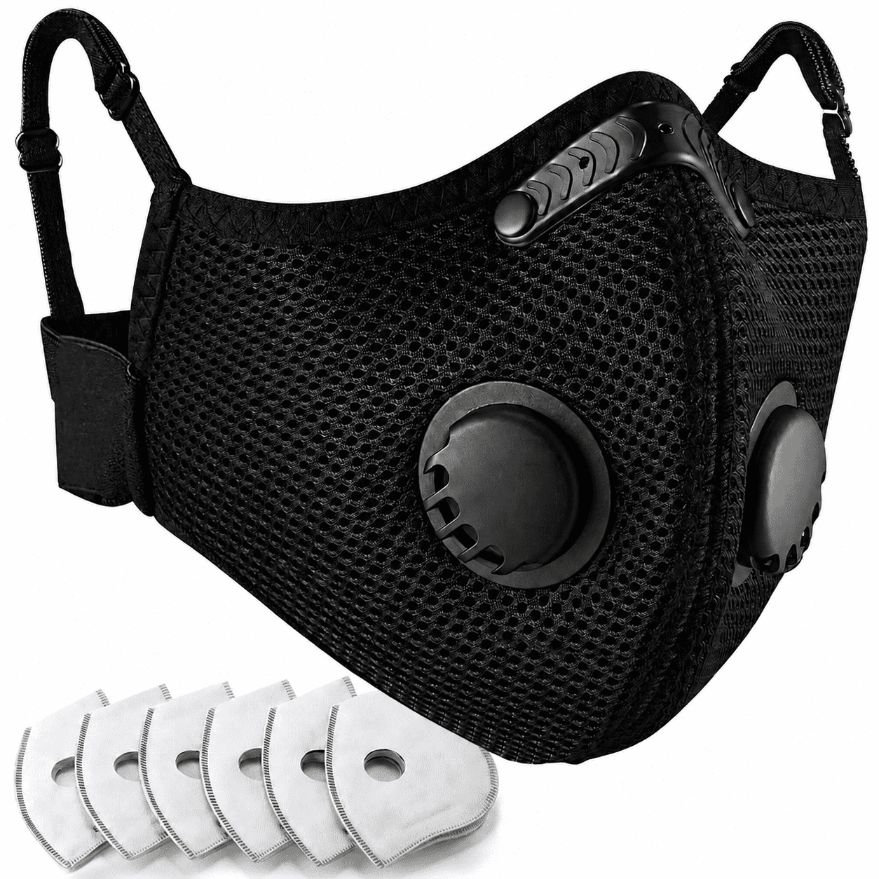 CAMP M Plus Dust Mask, Breathable Reusable Face Mask with 6 Activated Carbon Filters for Woodworking Construction Mowing Grinding (Modern1)