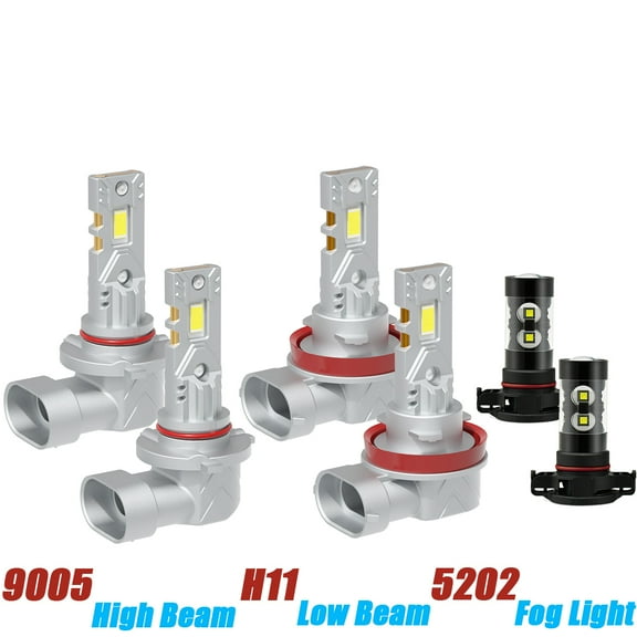 HMCYCI For Subaru Impreza 2012 2013 2014 6pcs White LED Headlight 9005 H11 High Low Beam 5202 Fog Light Bulbs Combo
