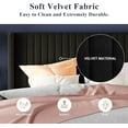 thumbnail image 4 of Allewie Queen Size Velvet Bed Frame/Vertical Channel Tufted Wingback Headboard/Upholstered Platform Bed/Strong Wooden Slats/No Box Spring Needed/Easy Assembly/Black, 4 of 8