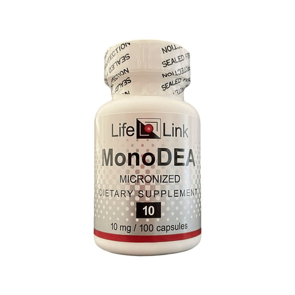 LifeLink's MonoDEA | Micronized DHEA (dehydroepiandrosterone) | 10 mg x 100 caps | Hormone Support, Anti-Aging, Brain & Bone Health | Gluten Free & Non-GMO | Made in the USA