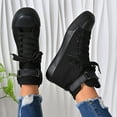 thumbnail image 3 of Rokment Women's Men's High Top Fashion Sneakers Walking Tennis Shoes Spring Fall Trendy Canvas Lace up Couples Casual Flat Black Size 6, 3 of 7