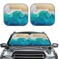 thumbnail image 2 of Fotbe Beach 2-Piece Car Windshield Sun Shade | Sun Blocker for Car Windshield | Foldable Automotive Interior Accessories for Sun Protection-Small, 2 of 7
