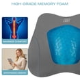 thumbnail image 3 of Skechers Lumbar Support Pillow, Gel Infused Memory Foam Back Support Cushion for Car Seat, Cooling Breathable Lumbar Cushion, Non-Slip Driving Back Support for Car Truck Office Chair, Gray, 3 of 10
