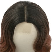 RYHAIR 30 inches Long Wavy HD Lace Front Wig with Ombre Pink Synthetic Hair for Women Daily Cosplay
