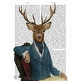 thumbnail image 2 of Fab Funky 12x14 White Modern Wood Framed Museum Art Print Titled - Distinguished Deer Portrait, 2 of 4