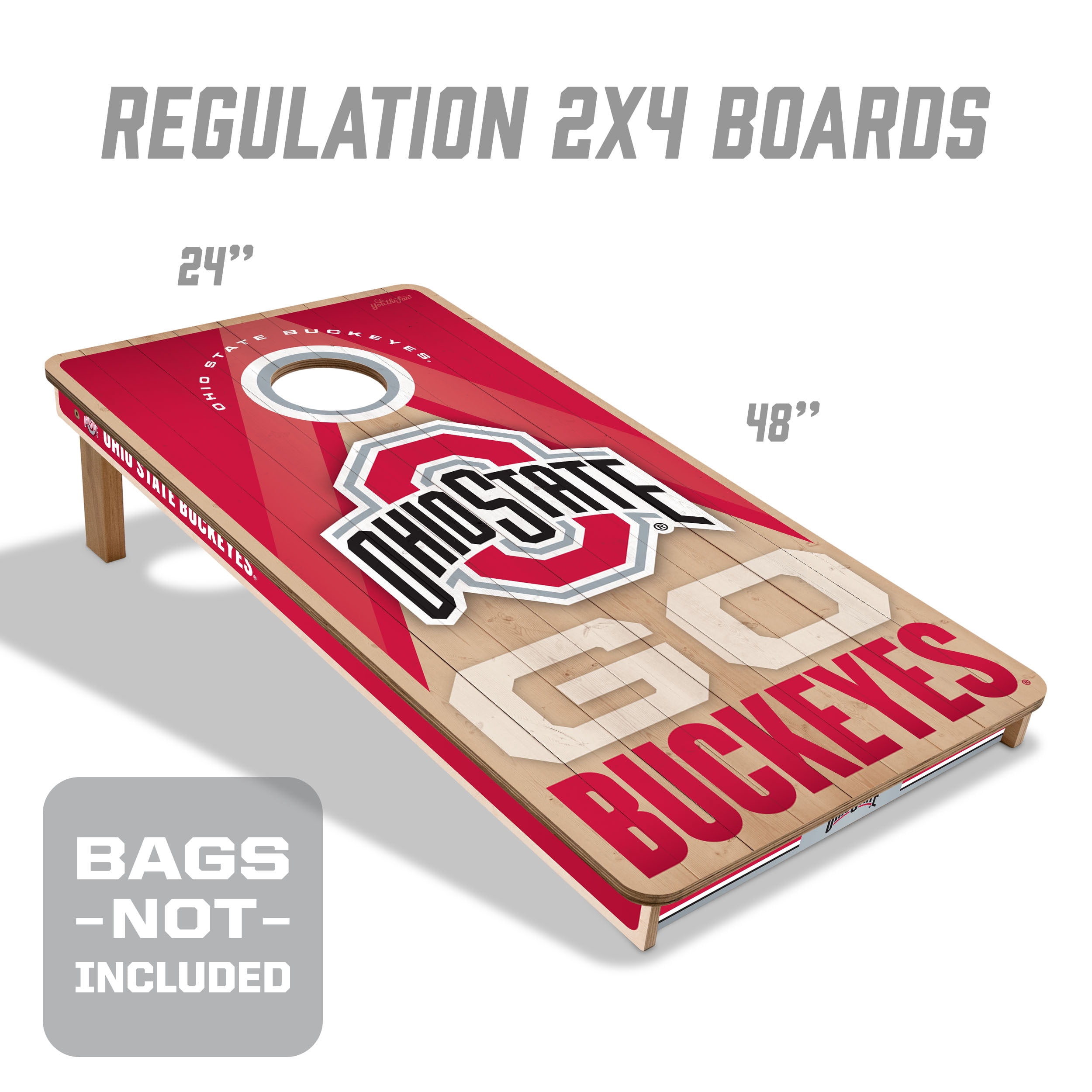 YouTheFan NCAA Ohio St Buckeyes 2X4 Slogan Series Cornhole NO BAGS