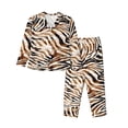 thumbnail image 1 of Balery Watercolor Zebra Conjunto de Pijama con Estampado para Mujer, Conjunto de Dos Piezas con Manga Larga, Ropa de Dormir Suave con Bolsillos, Pijamas Cómodos-Medium, 1 of 7