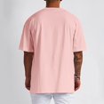 thumbnail image 4 of FINALGANG Men Versatile T-Shirts Solid Color Half Sleeve O-Neck Oversized Tshirts Stylish Top Relaxed Fit Activewear, 4 of 5
