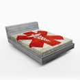 thumbnail image 1 of Ambesonne Rustic Fitted Sheet, Vintage Style Background, Queen Size, Vermilion and Sand Brown, 1 of 2