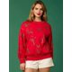 thumbnail image 2 of Sudadera con capucha y parches de purpurina, camiseta vintage Harajuku, ropa de calle ajustada de manga larga, ropa para mujer, camiseta navideña, otoño e invierno, 2 of 5