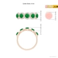 thumbnail image 4 of ANGARA Natural Half Eternity Five-Stone 1.2 ct Emerald Halo Ring in 14K Rose Gold for Women (Size-4mm) | May Birthstone, Birthday, Anniversary, Jewelry Gift for Women | Natural Emerald Ring, 4 of 9