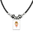 thumbnail image 1 of Food Hamburger Bread Vegetable Jam Fat UU Necklace Jewelry Torque Leather Rope Pendant, 1 of 3
