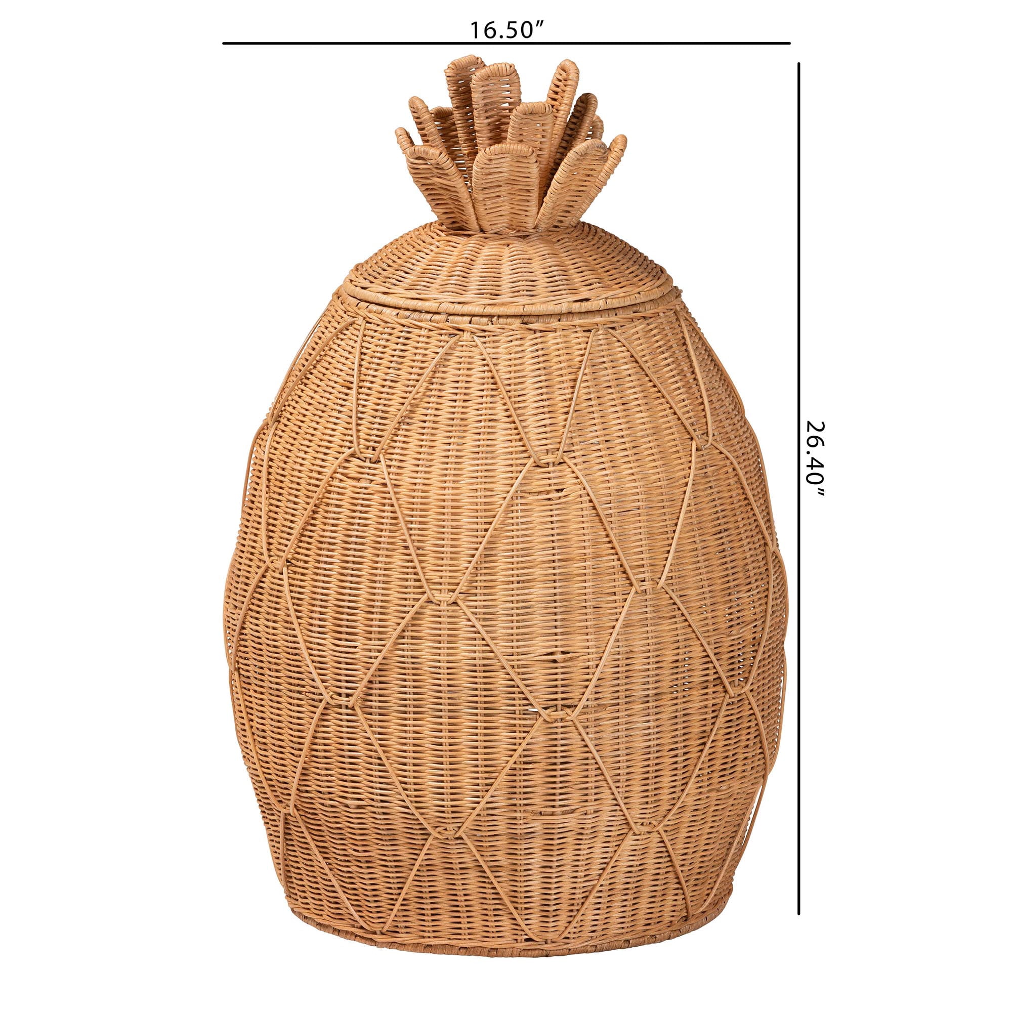 bali & pari Pelham Boho Laundry Hamper, Large, Light Honey
