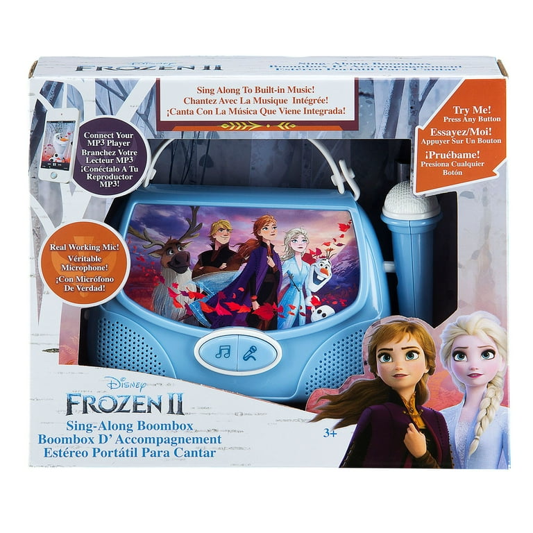 KIDdesigns Disney Frozen II Sing Along Boombox with Microphone