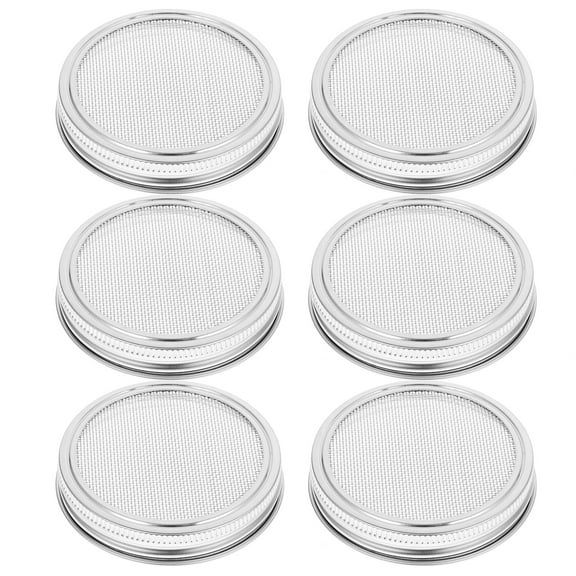 Tineasur Set of 6 Sprouting Jar Lids with Easy Drain Design, Perfect for Growing Seeds and Beans at Home