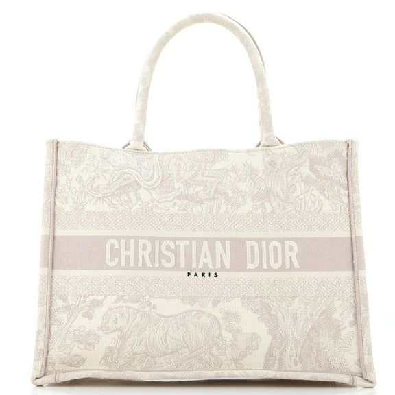 Pre-Owned Book Tote Embroidered Canvas Medium By Rebag
