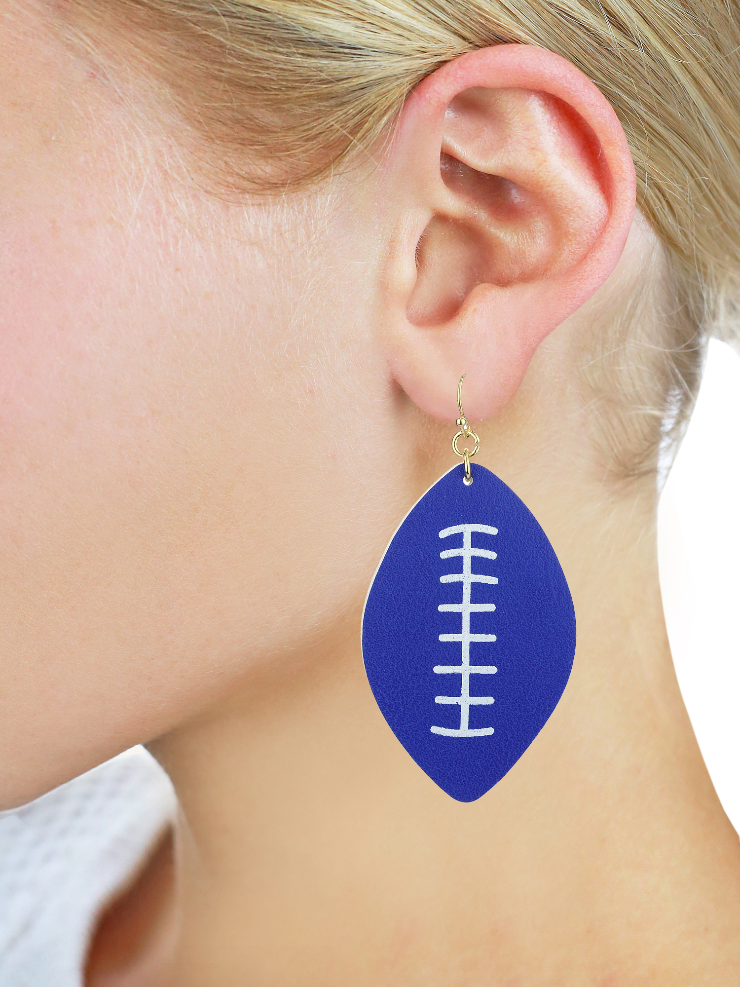 Buffalo Bills Football Faux Leather Teardrop Earrings