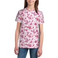 thumbnail image 2 of Fuzoiu Flower Butterfly Print Youth Short Sleeve T-Shirt,Youth Dry-Fit Active Athletic T-Shirt,Short Sleeve Tops Tees for School, Sports, and Casual Wear, 2 of 6