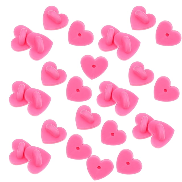 MasteelfCA 200pcs Rubber Pin Backs Heart Brooch Buckle Brooch Heart Shape DIY Accessory