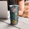 thumbnail image 4 of 20 Oz Paw Prints and Bones Coffee Tumbler Double Wall Insulated Stainless Steel Water Bottle | Metal Reusable Thermoses Flask with Cup Cap | Leak & Sweat Proof with Anti-Dust Lid, 4 of 7