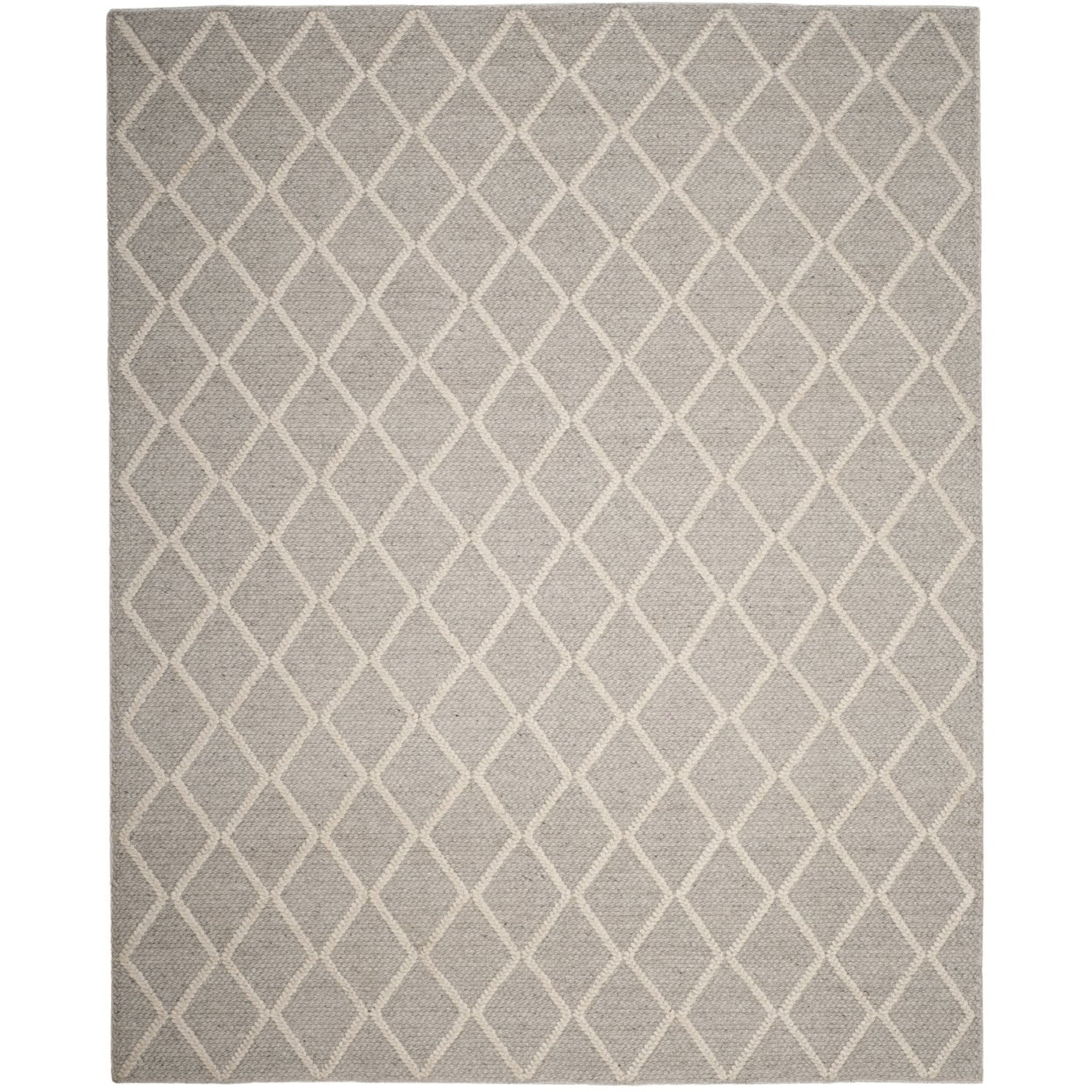 SAFAVIEH Natura Tracery Geometric Runner Rug, Silver/Ivory, 2'3" x 18'