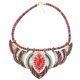 thumbnail image 1 of Gargantilla étnica hecha a mano, collar con babero, cuentas multicolores, joyería bohemia llamativa para mujer (rojo), 1 of 5