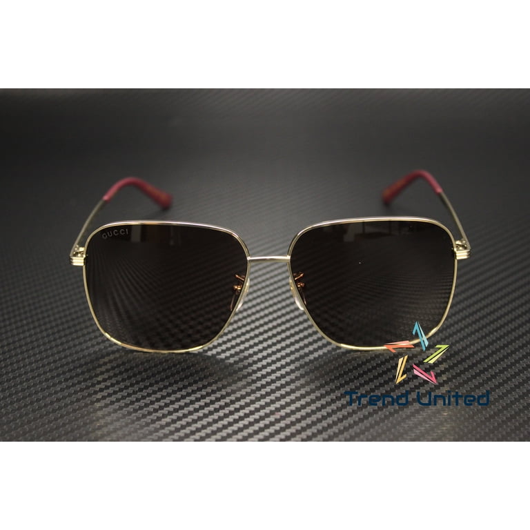 GUCCI GG0987SA 002 Rectangular Squared Metal Gold Brown 60  display picture 1