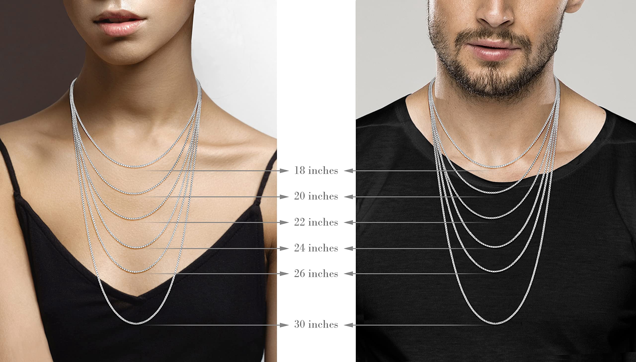 Miabella Italian 925 Sterling Silver Solid 2mm Round Box Chain Necklace for Women Men, Made in Italy (sterling silver, Length 18 Inches (women's average length))