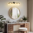 thumbnail image 3 of Deyidn 5 Light Gold Bathroom Vanity Light with White Globe Glass Shade Modern Bathroom Wall E12 Bulb, 3 of 6