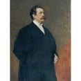 thumbnail image 2 of Max Koner 19x24 Black Ornate Framed Double Matted Museum Art Print Titled: Furst Herbert Bismarck (1898), 2 of 5