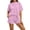 Pink, variant on KIHOUT Women Solid Color Rib Knit 2 Piece Outfits Short Sleeve Crew Neck Top and Shorts Set Loose Fit Casual Tracksuit for Summer Daily