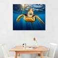 thumbnail image 2 of COMIO  Turtles Picture Canvas Prints Underwater World Sea Life Decoration Wall Artwork Gallery Wrapped Ready to Hang for Coastal Sea Theme Room, 2 of 4