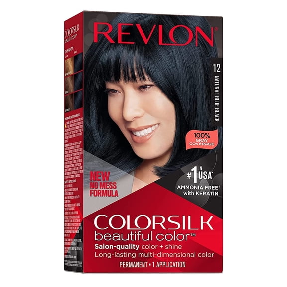 Revlon Colorsilk Beautiful Color, Natural Blue Black [12] 1 Ea (Pack Of 2) Packaging May Vary
