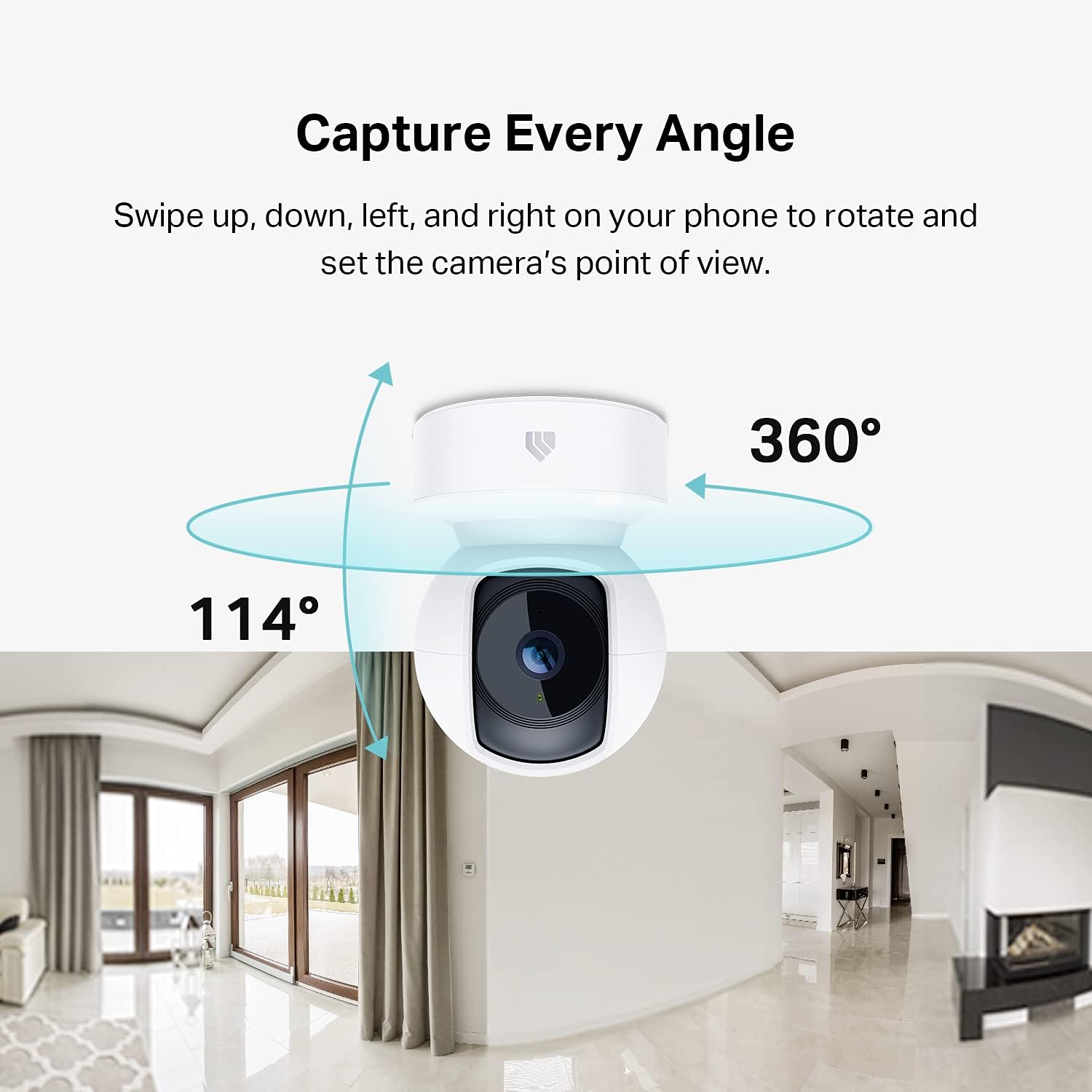 2K+ Indoor Pan/Tilt Wired Security Camera - Works as a Baby Monitor & Pet Camera, Motion Detection & Tracking, 2-Way Audio, Night Vision, Subscription-Free Local Storage or Optional Cloud, KC410S