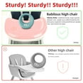 thumbnail image 6 of PUEDO 4-in-1 Baby High Chair Portable Toddler Dining Chairs Eat & Play Convertible Highchair with Adjustable Tray, Purple, 6 of 6