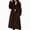 Brown, variant on Women's Faux Fur Coat Shawl Collar Long Sleeve Maxi Length Single Button Warm Winter Jacket with Pockets Elegant Casual Fluffy Outerwear Black