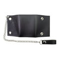thumbnail image 5 of Black Men's Genuine Leather Biker Trifold Wallet Long Chain Trucker Motorcyclist, 5 of 5