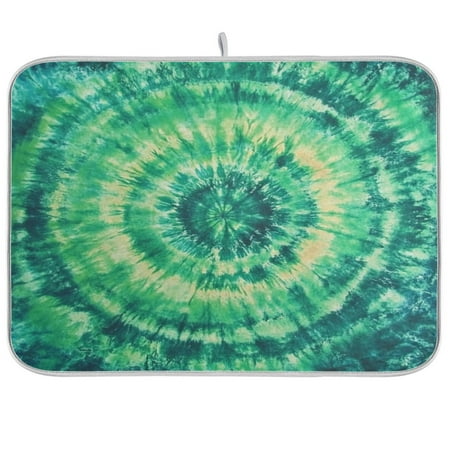 

Dish Drying Mat Multi-functional Absorbent Kitchen Drying Mat Foldable Drying Mat for Kitchen Drainer Rack 18 x24 Vibrant Green Tie-dye
