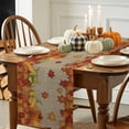 thumbnail image 3 of Pumpkin Happy Thanksgiving Table Runner, Autumn Thanksgiving Kitchen Dining Table Decoration for Home Party Decor 14x72 Inches, 3 of 9