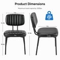thumbnail image 6 of edx Dining Chairs Set of 2, Mid Century Modern Kitchen Chairs with Faux Leather for Kitchen, Living Room, Black, 6 of 8