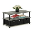 thumbnail image 4 of Furinno Frans Turn-N-Tube Coffee Table with Bin Drawers, French Oak Grey/Black/Black, 4 of 6