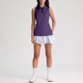 thumbnail image 7 of Womens Golf Shirt Sleeveless UPF 50+ Polo Shirts Collared Tennis Tops V Neck Athletic Workout Tank Quick Dry Dark Purple L, 7 of 7