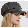thumbnail image 2 of CoCopeaunts Stripe Newsboy Hat for Women Winter Tweed Newsboy Cap Fiddler Cap Visor Cabbie Painter Hat Bakerboy Hat Beret Cap, 2 of 5