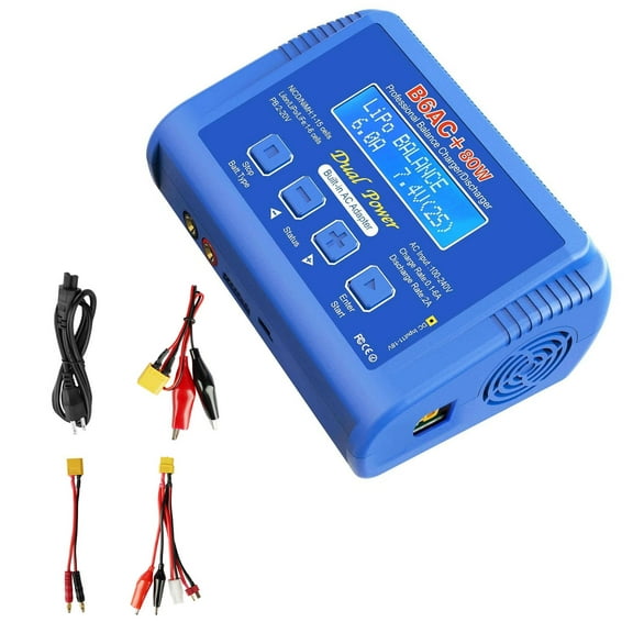 CSYANXING B6AC 80W Smart Battery Charger for RC Cars Drones Airplanes LiPo Li-ion NiMH NiCd LiFePO4 PB Batteries