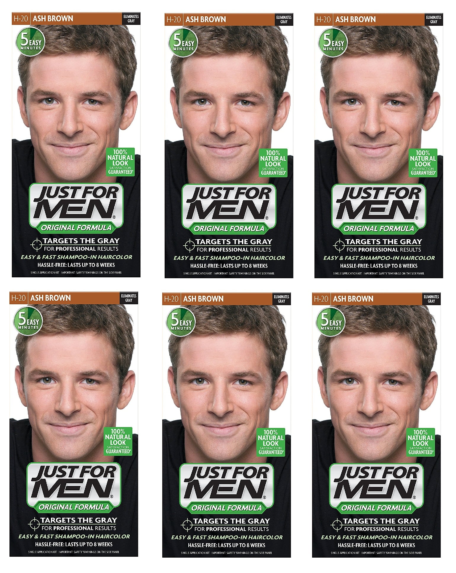 Just For Men Shampoo In Hair Color Ash Brown H 20 1 Application