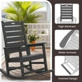 thumbnail image 4 of JUSTLET 2PC Outdoor Rocking Chair with Footrest, High Back HDPE Oversized Adirondack Slat Rocker for Patio,Garden,Lawn,Balcony, Gray, 4 of 10