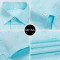 thumbnail image 4 of Summer Shirt Men Short Sleeve Turn-Down Collar Regular Fit Pocket Button Fashion Plaid Print Color 50% Cotton Casual Shirts, 4 of 6