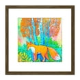 thumbnail image 1 of Fox in Woods Trees Forest Vibrant Colours Orange Splatter Watercolour Painting Square Wooden Framed Wall Art Print Picture 8X8 Inch, 1 of 4